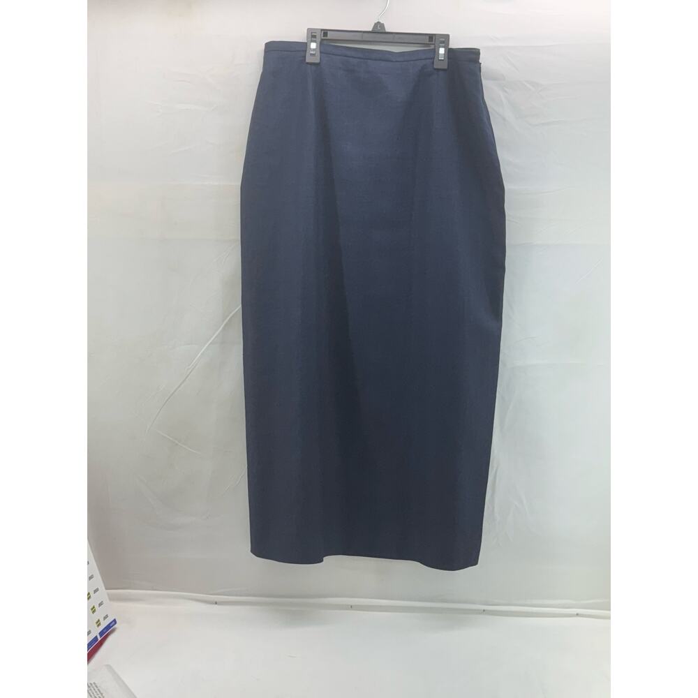 Amanda Smith women's linen navy fully lined skirt 16